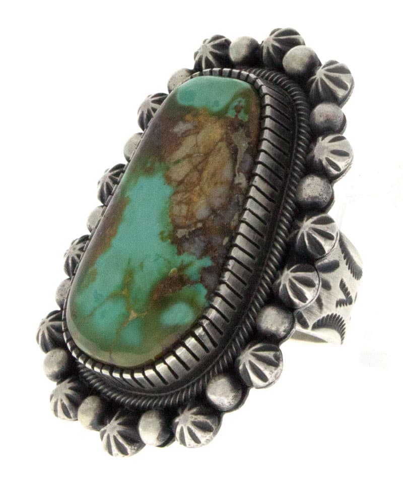 Bague de déclaration en turquoise Royston naturelle de haute qualité