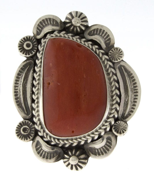 High Grade Natural Mediterranean Coral Ring