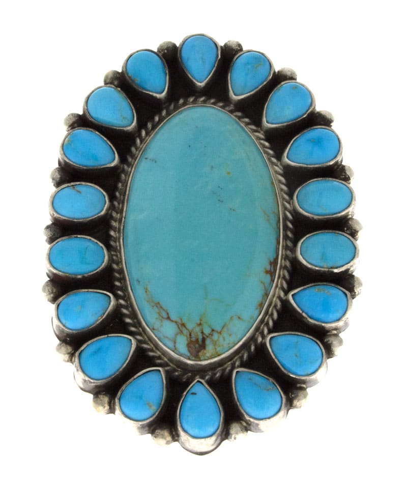 Kingman Turquoise Statement Ring With Sleeping Beauty Turquoise Surround