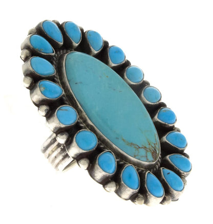 Kingman Turquoise Statement Ring With Sleeping Beauty Turquoise Surround