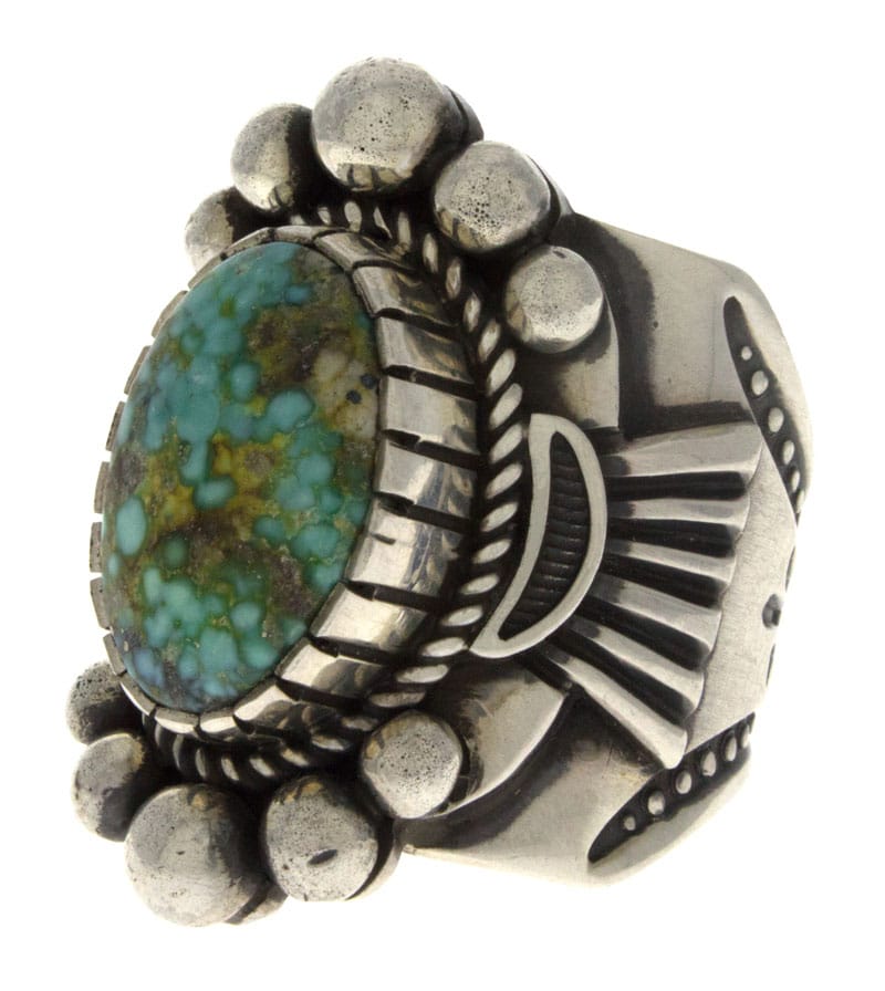 Natural Birdseye Kingman Turquoise Ring