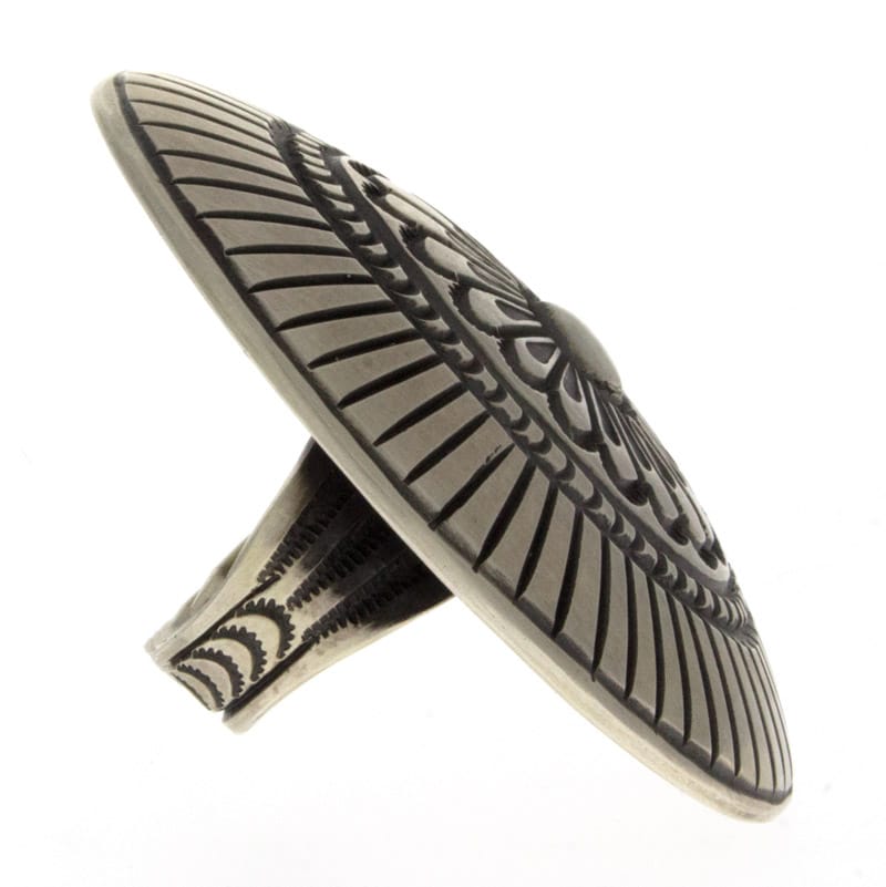 Sterling Silver Concho Style Statement Ring