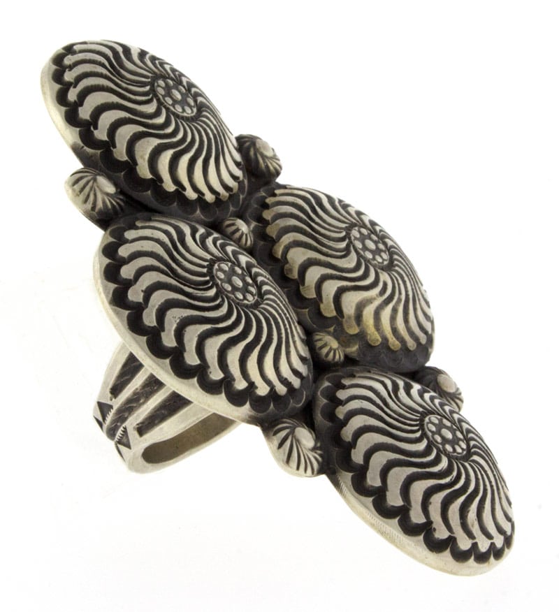 Sterling Silber 4 Concho Stil Statement Ring