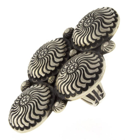 Sterling Silber 4 Concho Stil Statement Ring