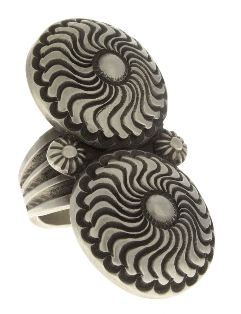 Sterling Silber Doppel Concho Stil Ring