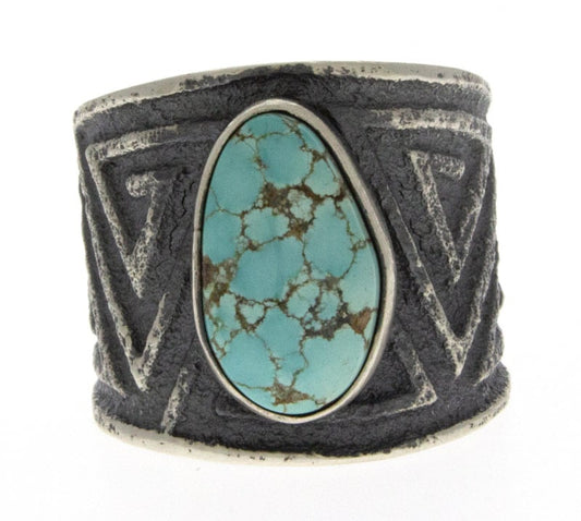 Tufa Cast Natural #8 Turquoise Ring