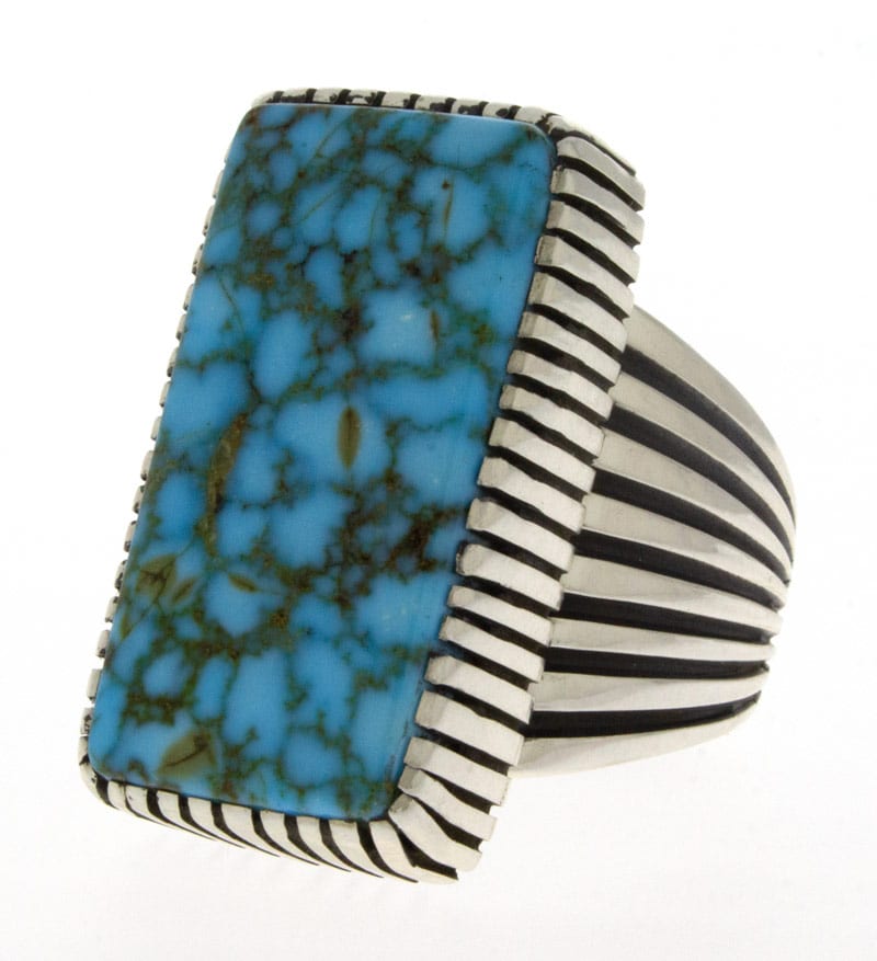 Bague en turquoise Kingman Birdseye naturelle