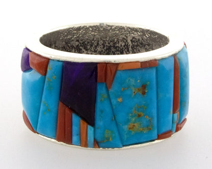 Tufa Cast Ring With Natural Raised Cobblestone Inlay Design