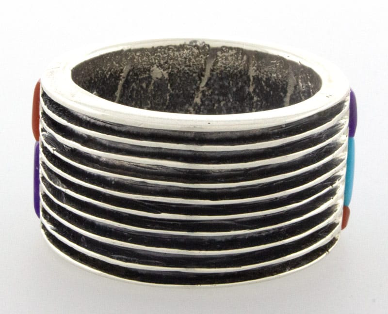 Tufa Cast Ring With Natural Raised Cobblestone Inlay Design