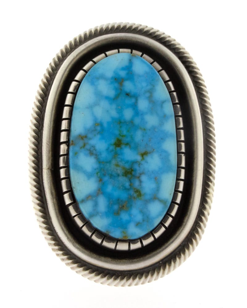 Bague Shadowbox en turquoise Kingman Birdseye naturel