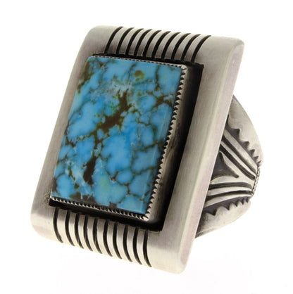 Natural Kingman Water Web Turquoise Ring