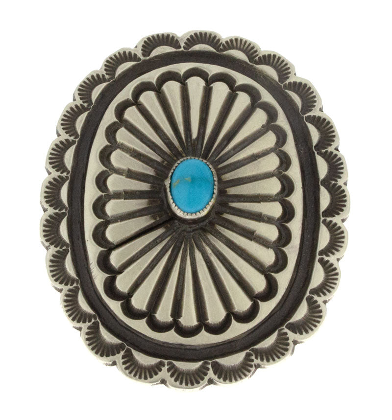 Sleeping Beauty Turquoise Concho Style Statement Ring