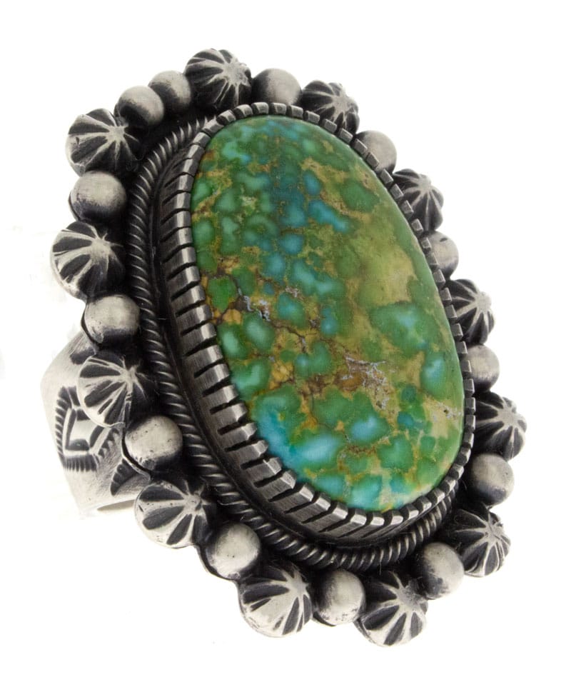 Bague de déclaration en turquoise dorée du Sonoran