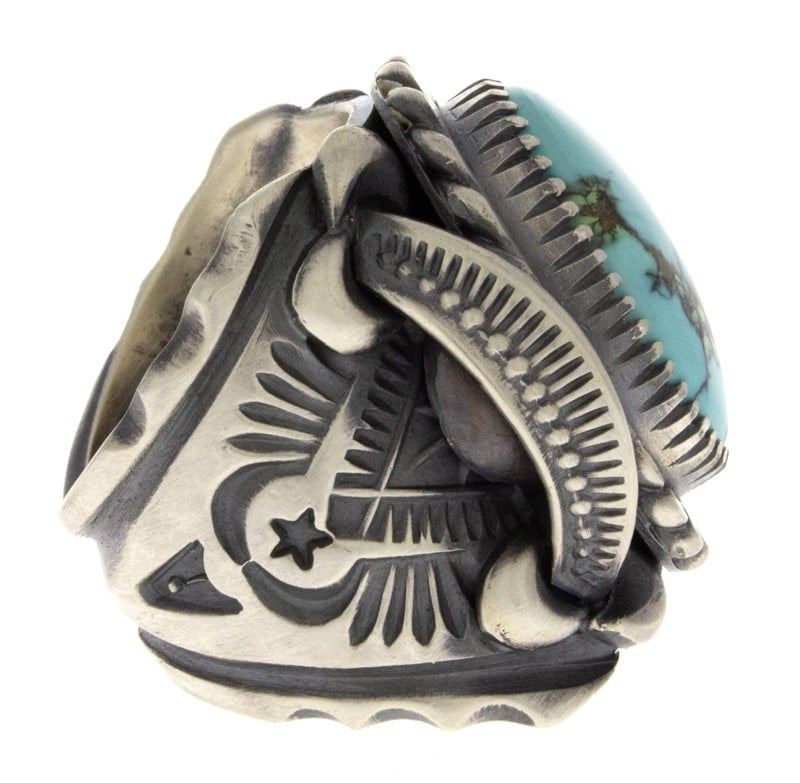 Natural China Mountain Turquoise Ring