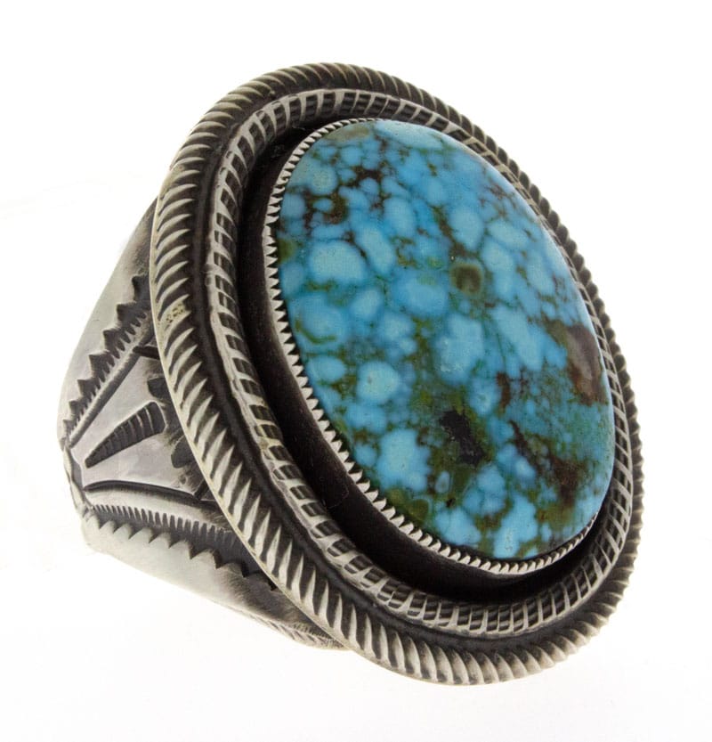 Bague Shadowbox en turquoise Kingman Birdseye naturel