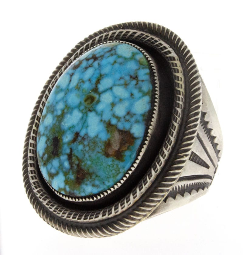 Bague Shadowbox en turquoise Kingman Birdseye naturel