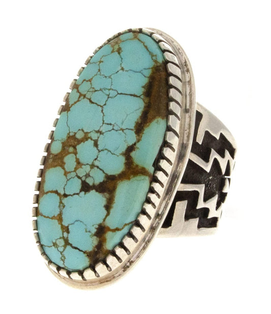 Bague en argent sterling plaqué avec turquoise naturelle #8