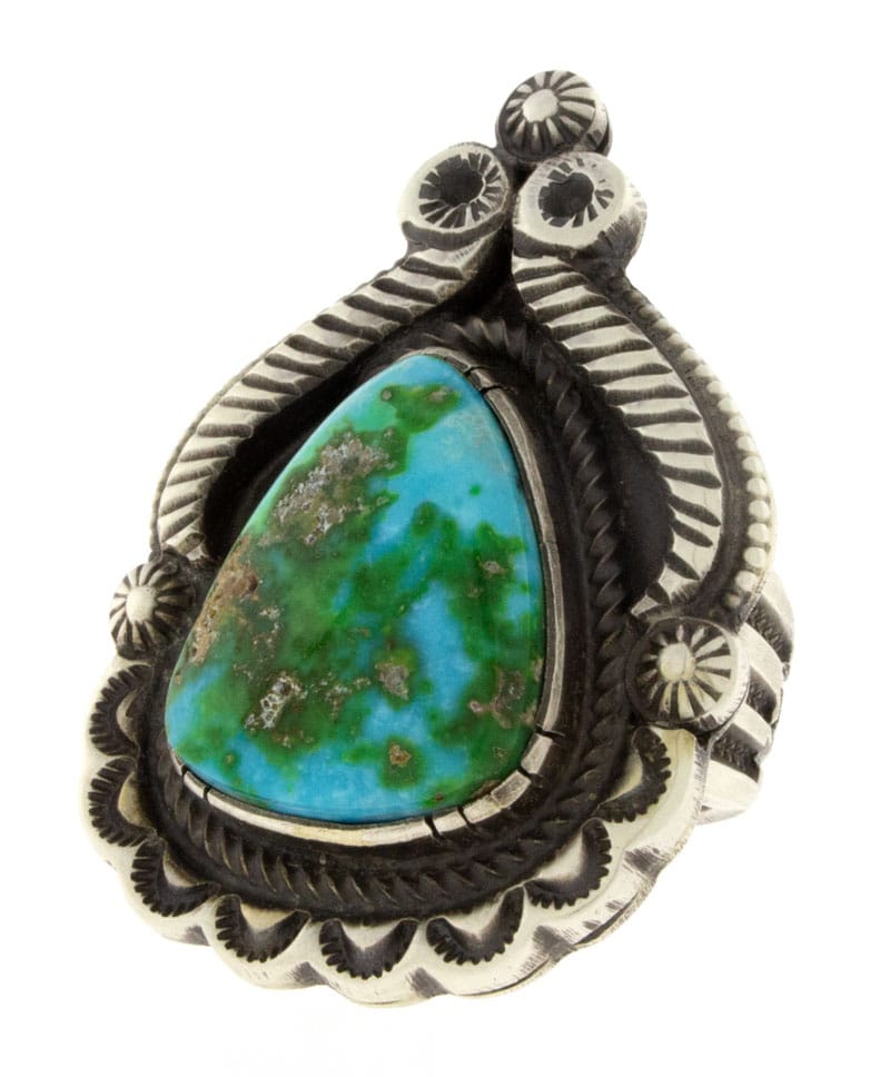 Bague en turquoise dorée du Sonoran