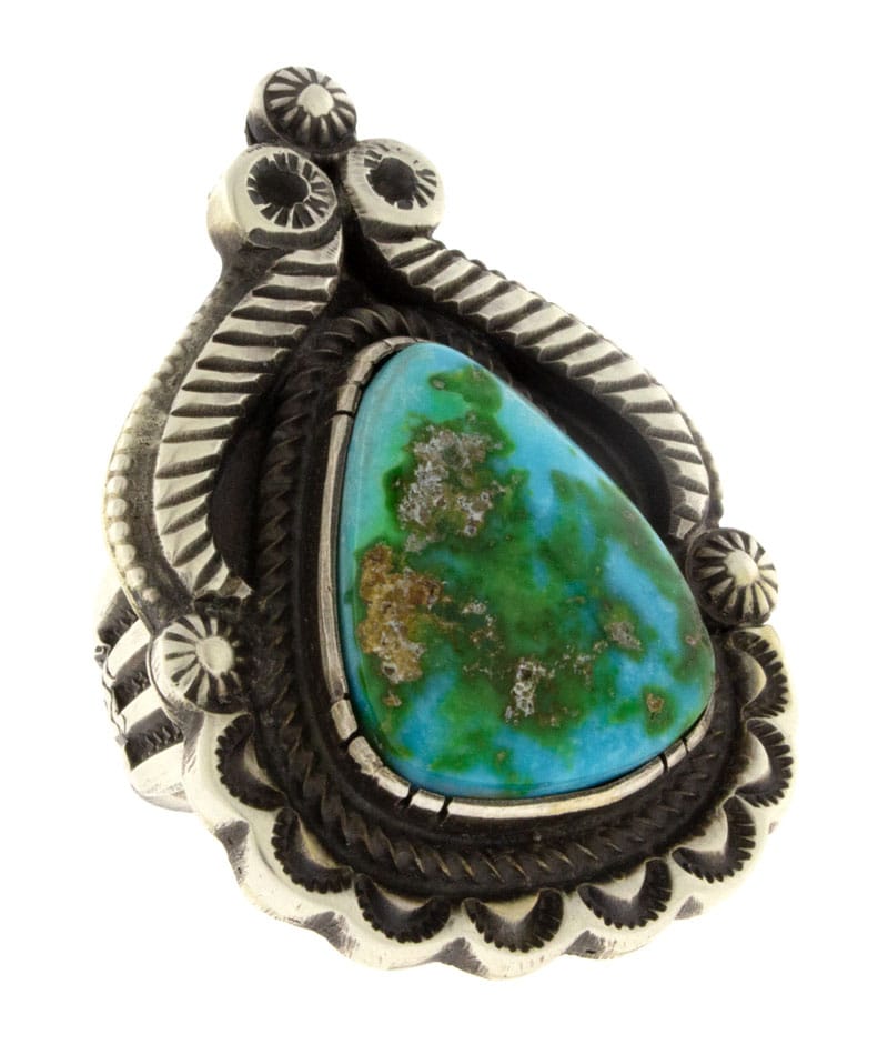 Bague en turquoise dorée du Sonoran