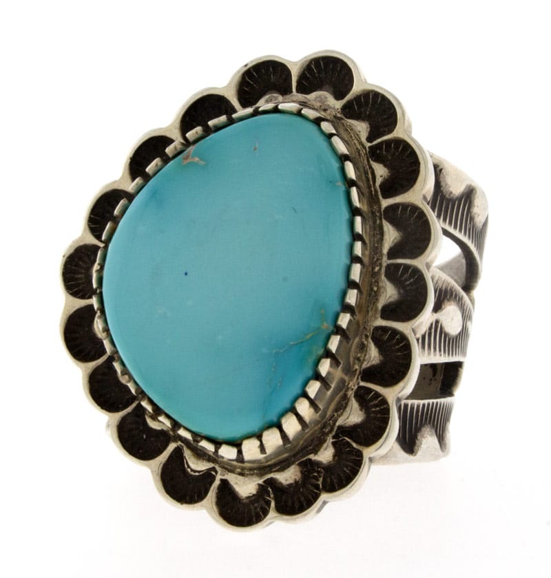 Bague en turquoise Kingman naturelle