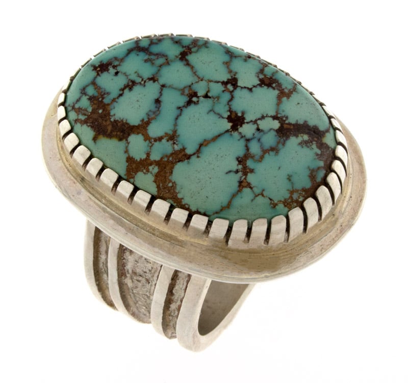 Bague en turquoise naturelle de haute qualité de la montagne turquoise