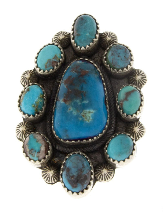 Bague en cluster en turquoise naturelle de Bisbee