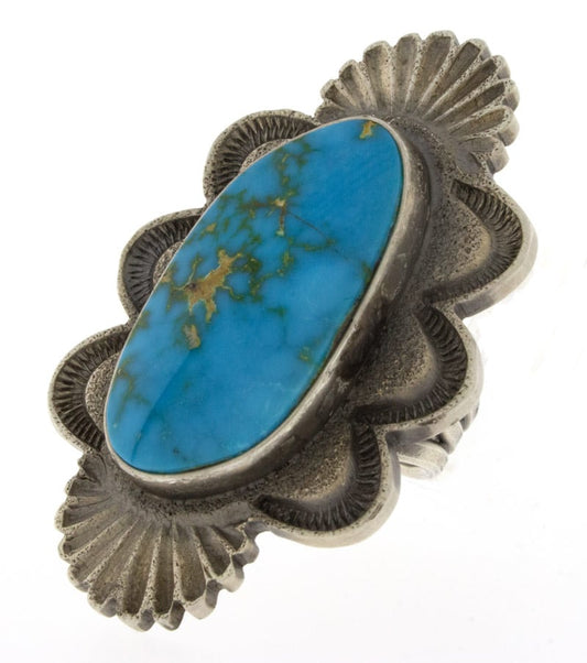 Bague d'énoncé en sable turquoise bleu naturel