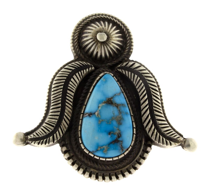 Natürlicher Kingman-Turquoise Statement-Ring