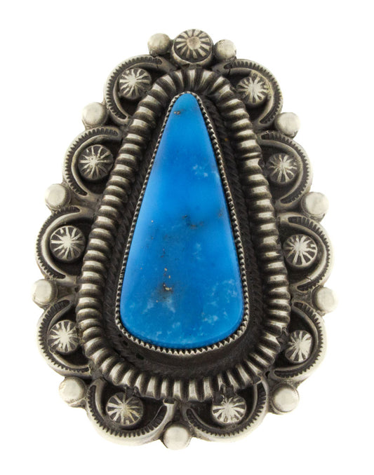 Natural Blue Moon Turquoise Statement Ring