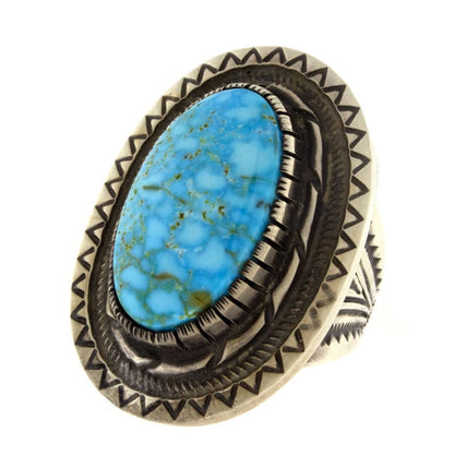 Natural Kingman Water Web Turquoise Ring