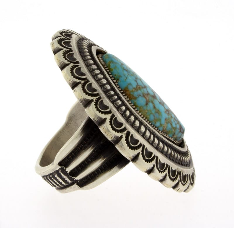 Bague Shadowbox en turquoise Kingman naturel