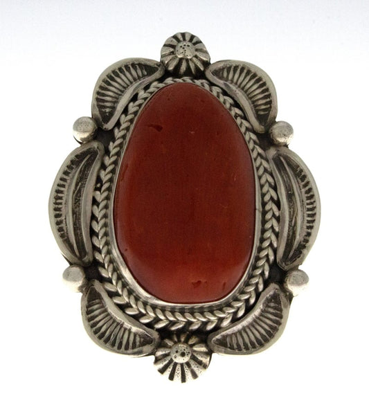 High Grade Natural Mediterranean Coral Ring