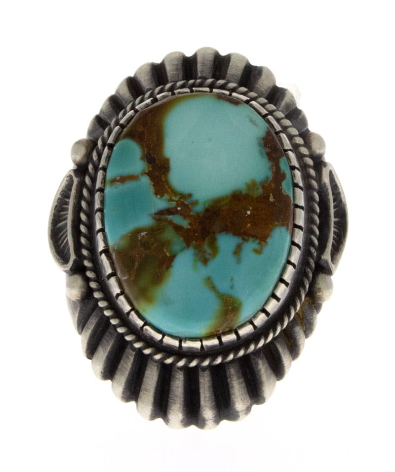 High Grade Natural Pilot Mountain Turquoise Ring