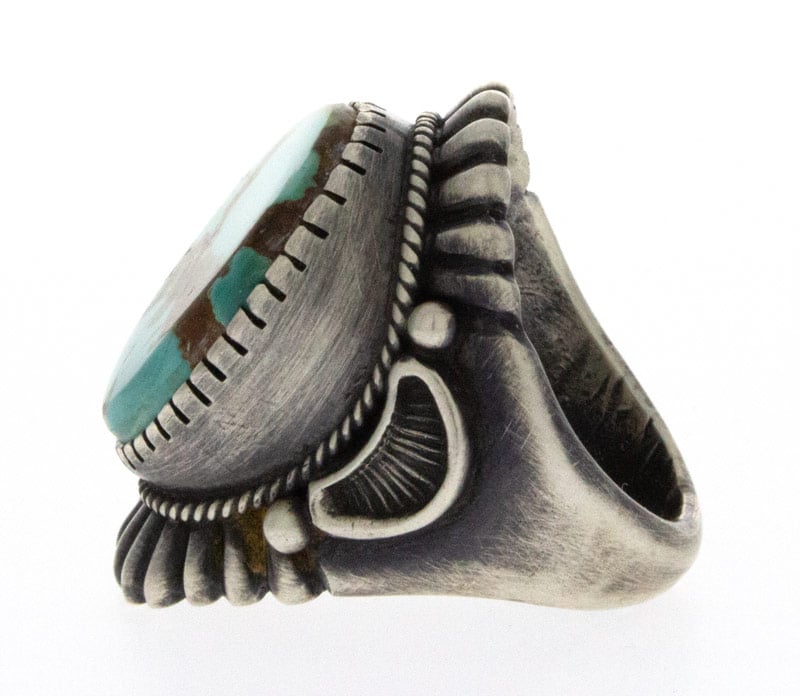 High Grade Natural Pilot Mountain Turquoise Ring