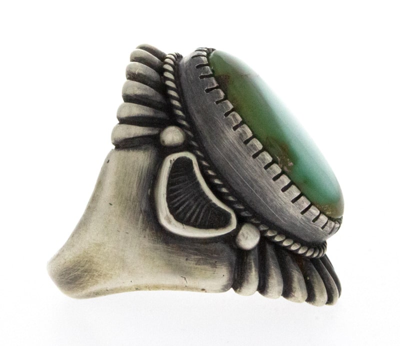 High Grade Natural Pilot Mountain Turquoise Ring