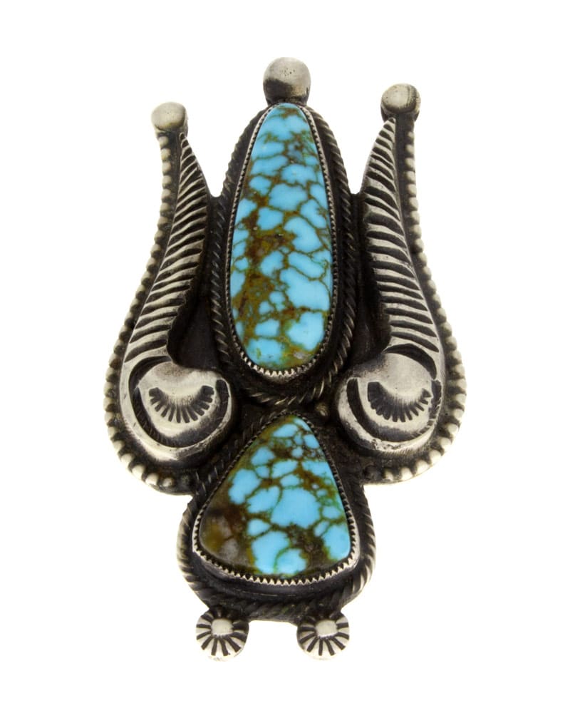 Natural Kingman Web Turquoise Statement Ring