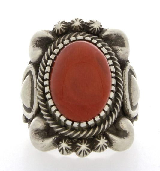 High Grade Natural Mediterranean Coral Ring