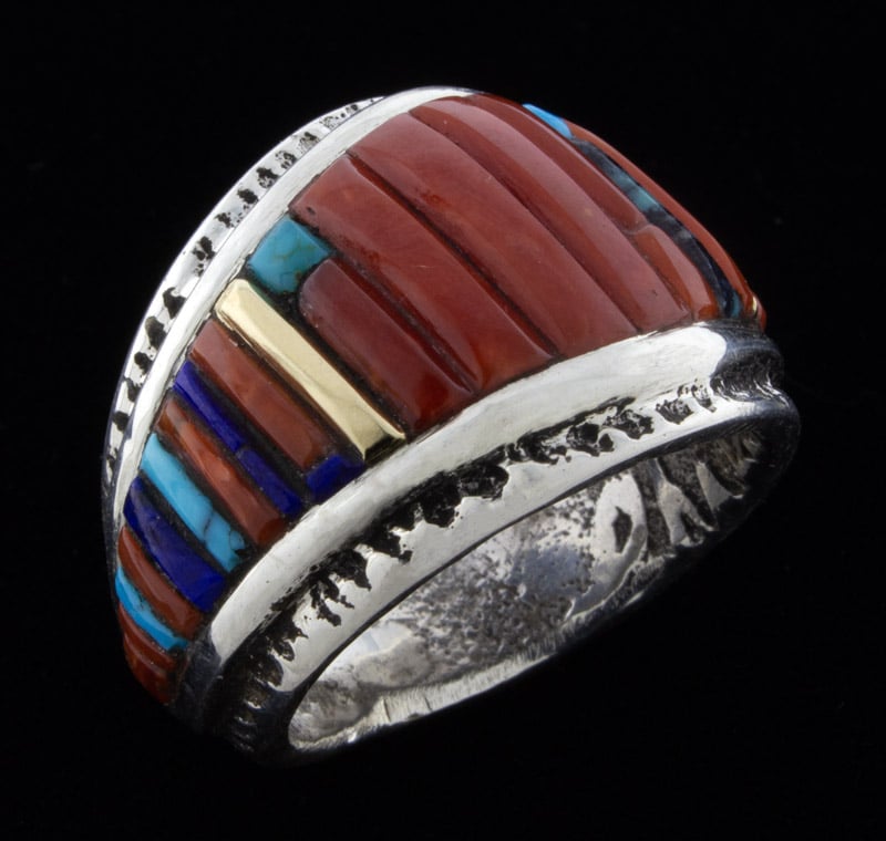 Tufa Cast Ring With High Grade Raised Cobblestone Inlay Design