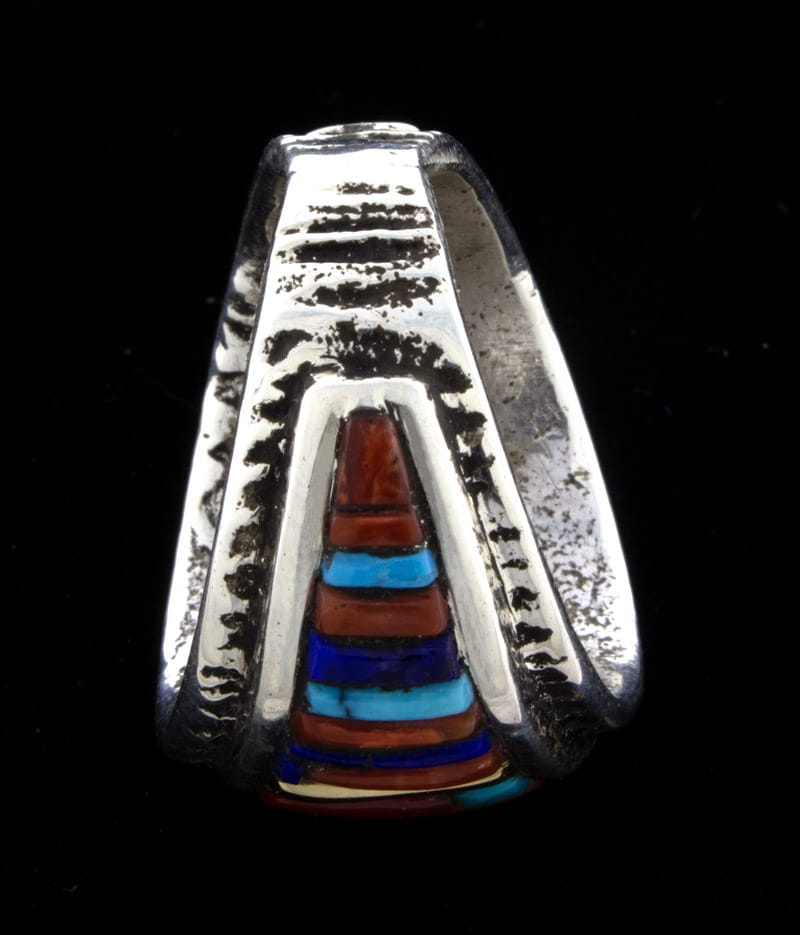 Tufa Cast Ring With High Grade Raised Cobblestone Inlay Design