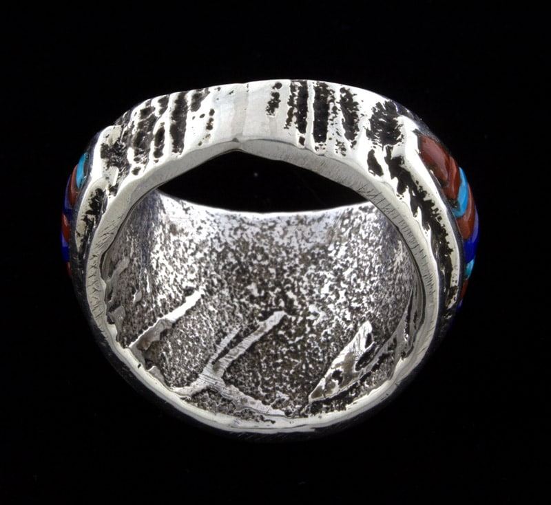 Tufa Cast Ring With High Grade Raised Cobblestone Inlay Design