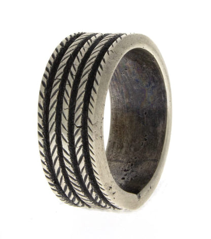 Bague en argent sterling à 5 bandes en tufa