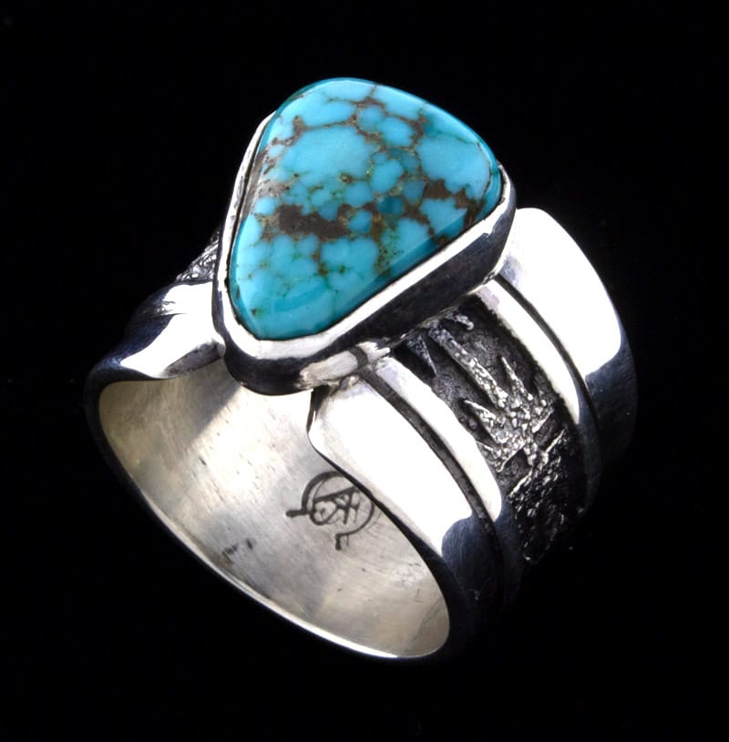 Bague en turquoise naturelle de Cripple Creek