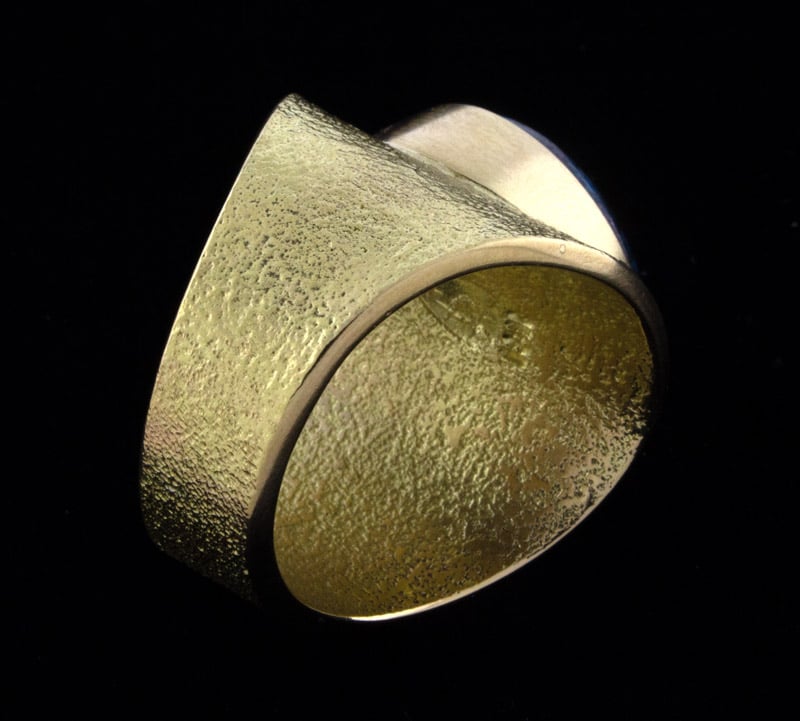 Tufa-Guss 18K Goldring mit natürlichem Ithaca Peak Türkis