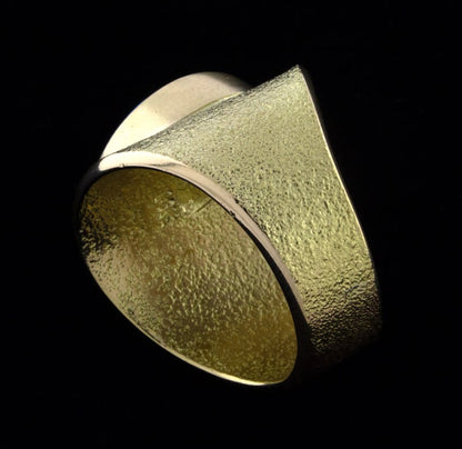 Tufa-Guss 18K Goldring mit natürlichem Ithaca Peak Türkis