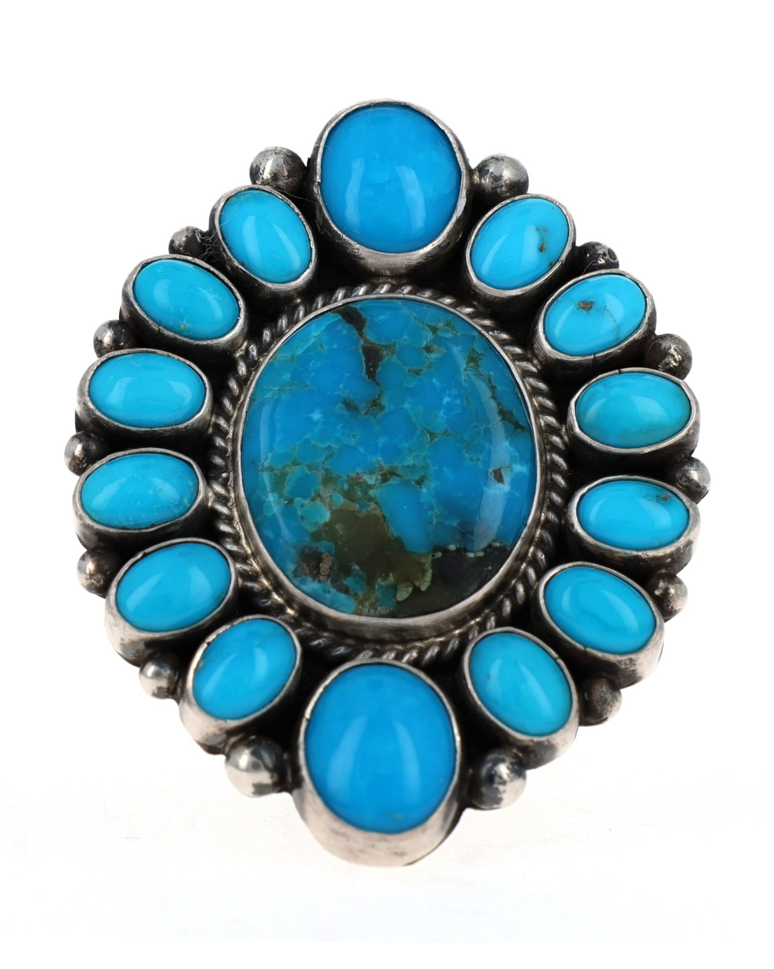 Kingman & Sleeping Beauty Turquoise Cluster Ring