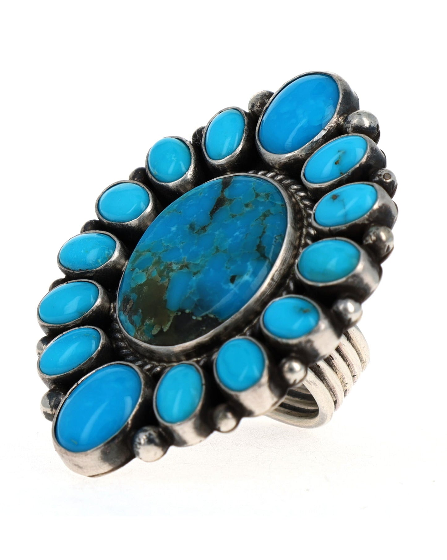 Kingman & Sleeping Beauty Turquoise Cluster Ring