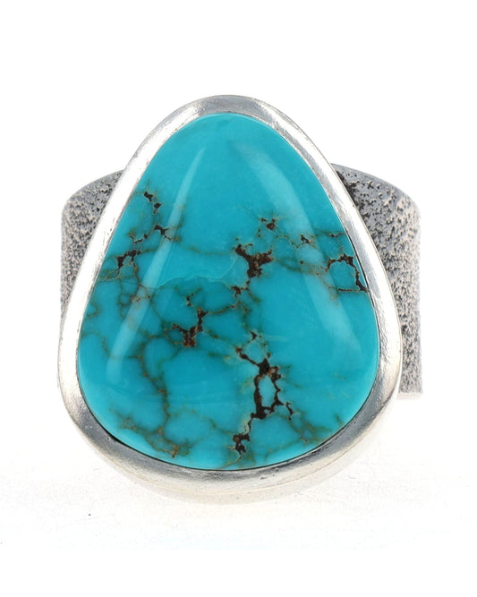 Tufa Cast Natural Lone Mountain Turquoise Ring