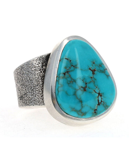 Tufa Cast Natural Lone Mountain Turquoise Ring