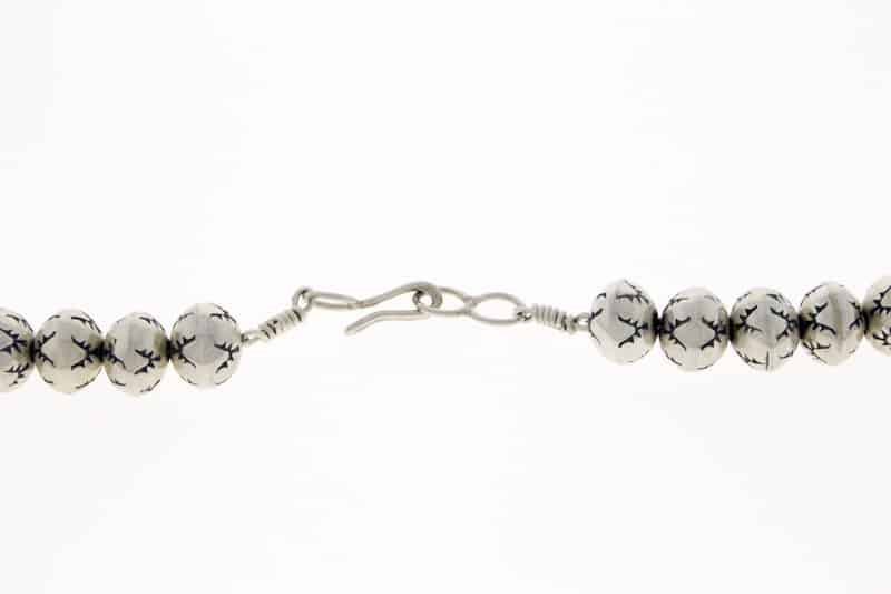 Handmade Graduated Sterling Silver Bead Necklace