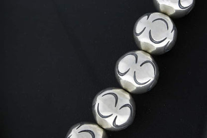 Handmade Graduated Sterling Silver Bead Necklace